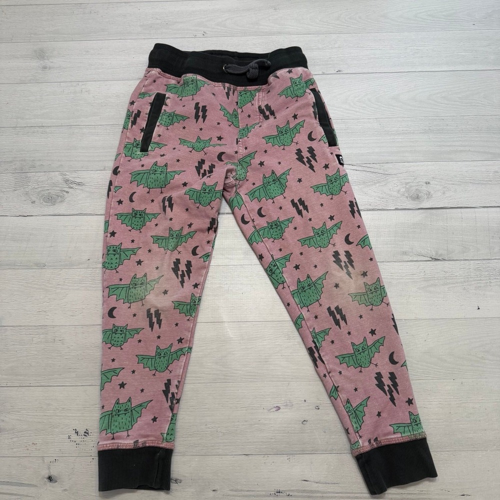 RAGS to raches kids Halloween pink with green bats joggers size 7